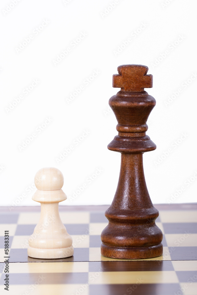 Confrontation of Chess Pieces Pawn and King Confrontation of Chess Pieces Pawn and King