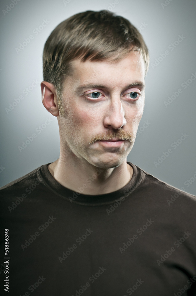 Tilt Shift Caucasian Mustache Man Portrait Tilt Shift Caucasian Mustache Man Portrait