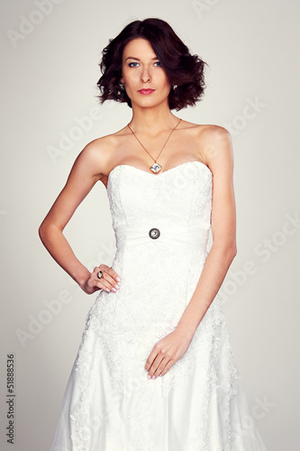 elegant bride in white dress