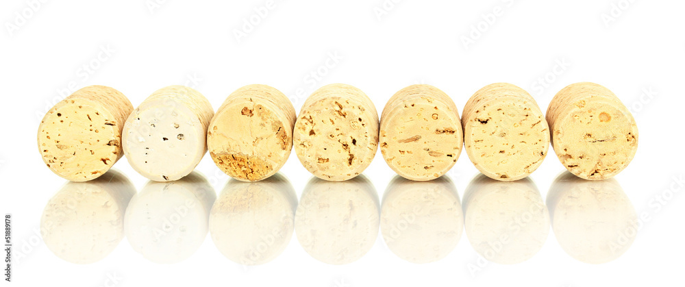 Wine corks isolated on white