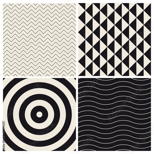seamless pattern background set retro vintage design vector