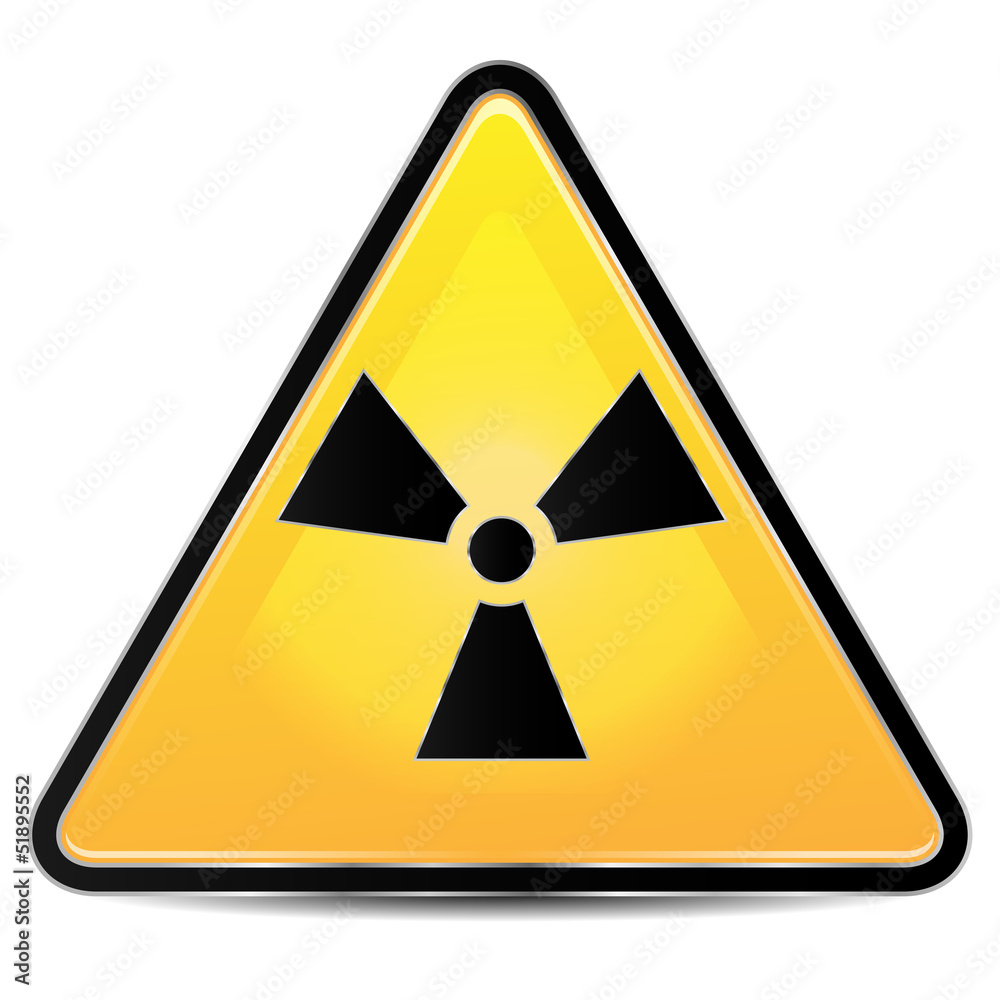 sign of radiation on a white background sign of radiation on a white background