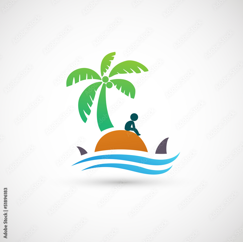 Island icon vector