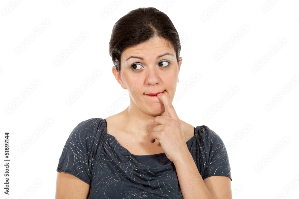 nice woman with blouse, portrait in studio nice woman with blouse, portrait in studio