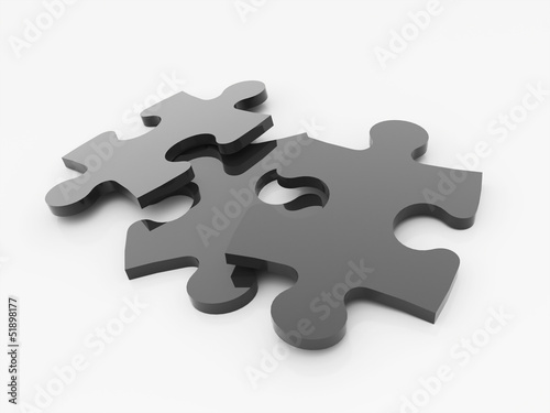 Puzzle black isolated