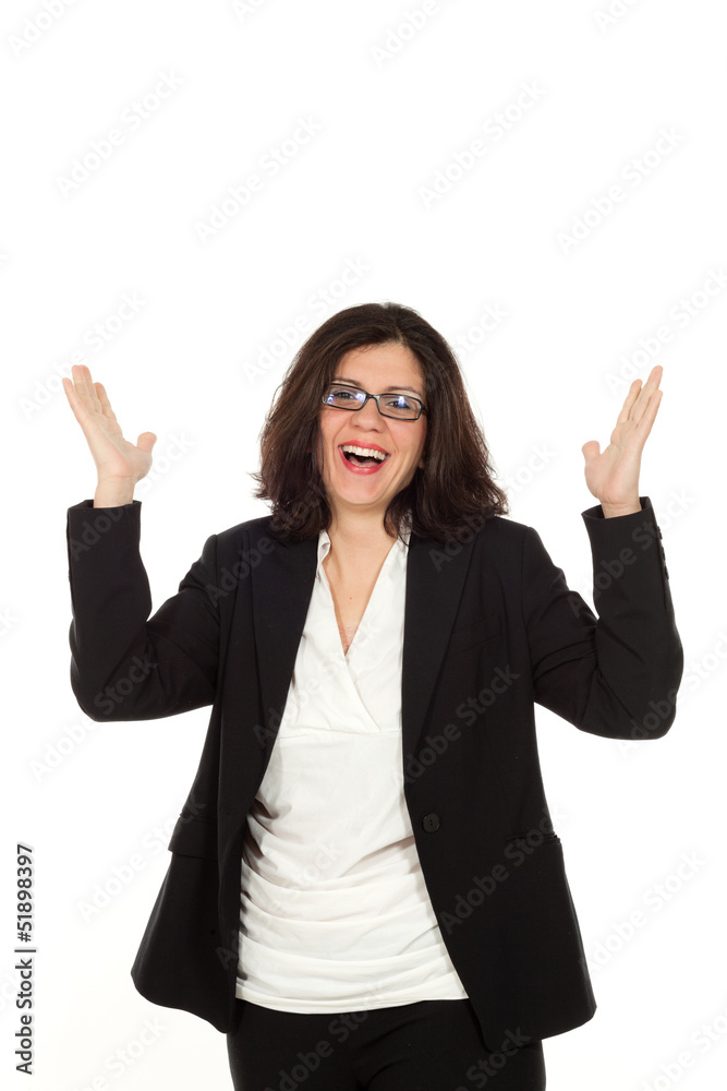 nice woman with black jacket, portrait in studio nice woman with black jacket, portrait in studio