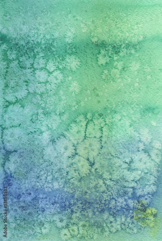 Greenish-blue background made with watercolors