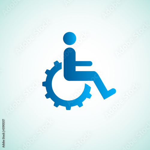 disabled icon sign with gear