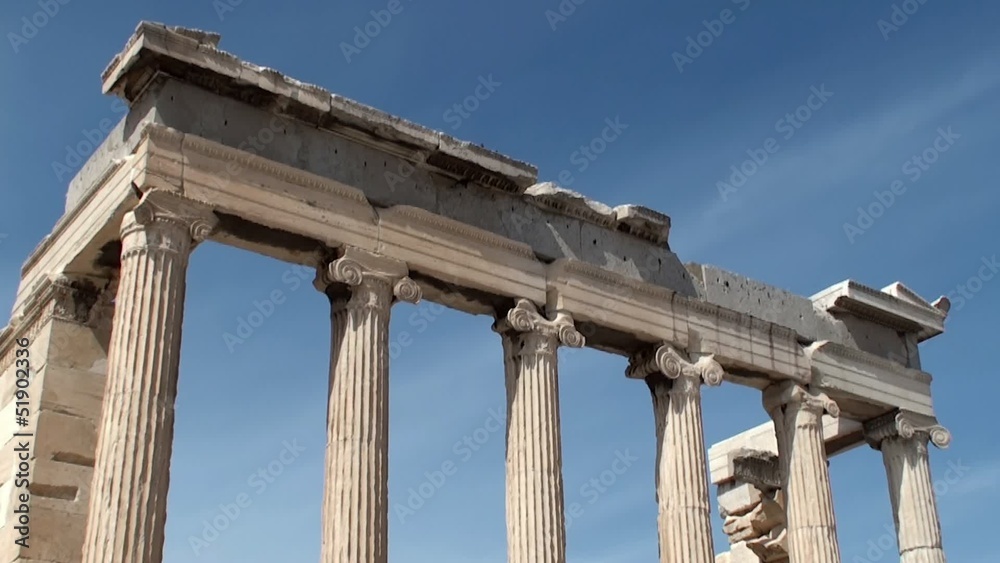 The colonade of the Erechtheion temple at the Acropolis. The colonade of the Erechtheion temple at the Acropolis.