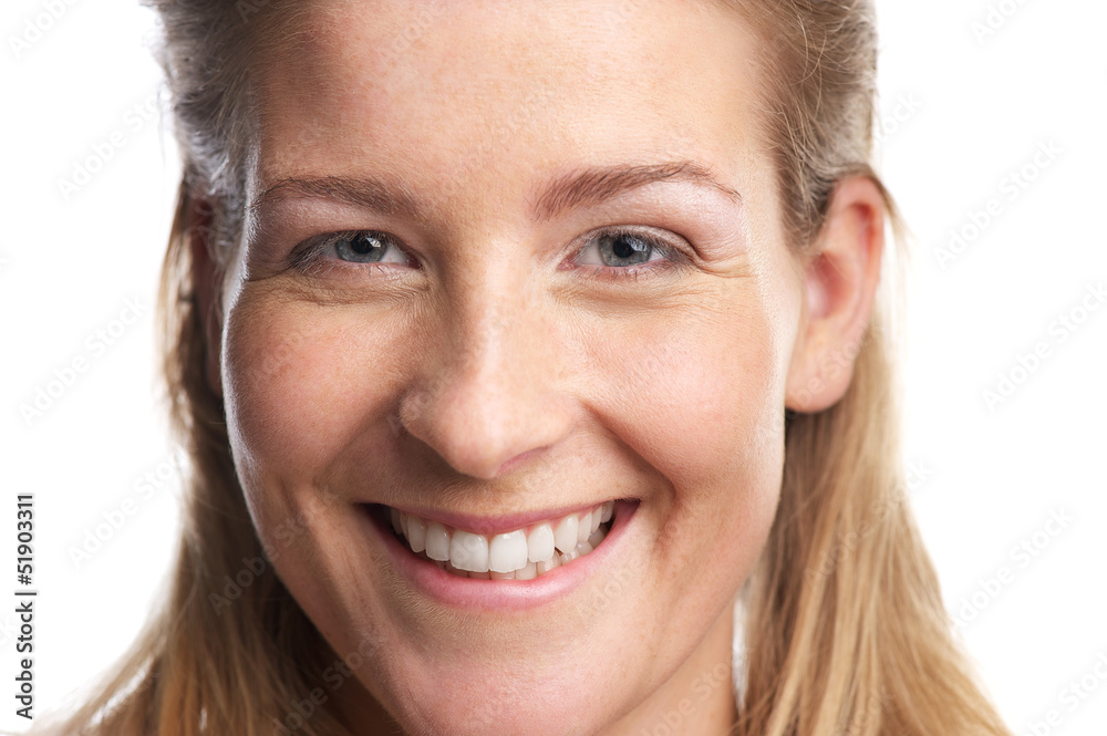 Close up portrait of a happy young woman smiling Close up portrait of a happy young woman smiling