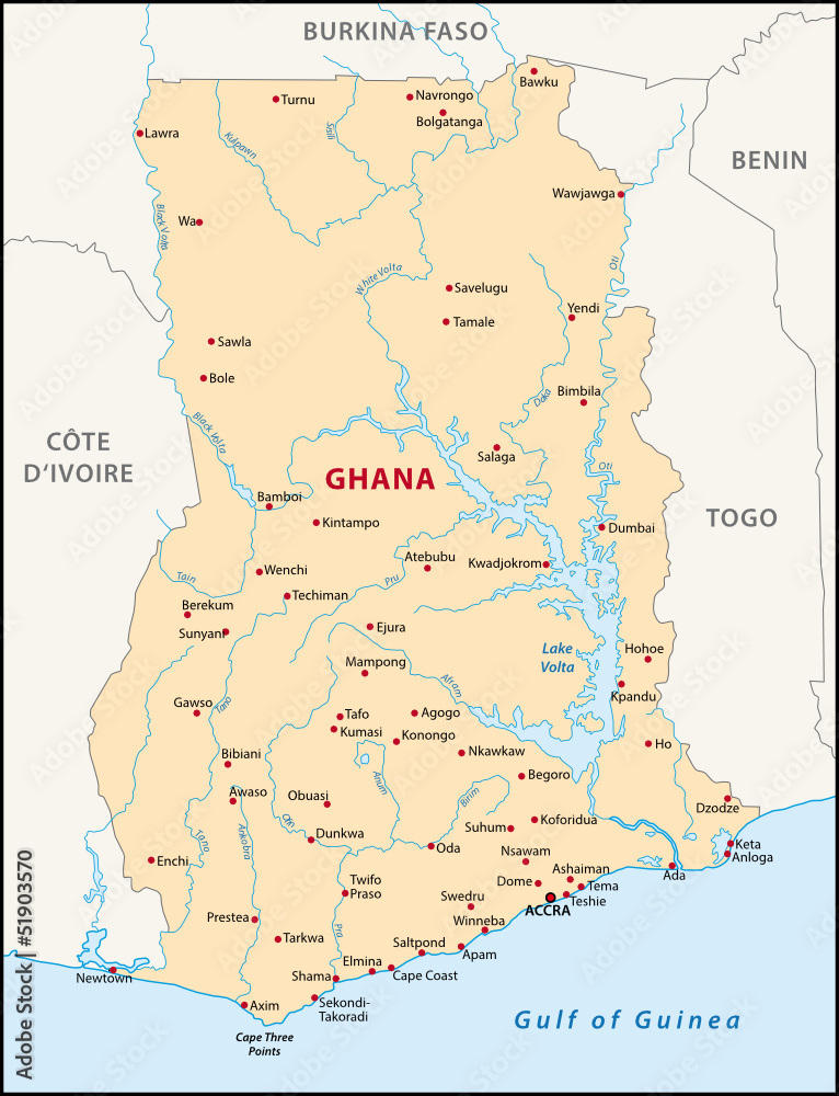 Fototapeta premium Ghana map