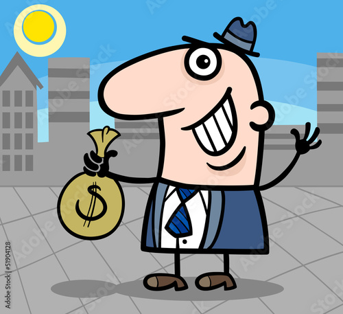 happy businessman cartoon illustration