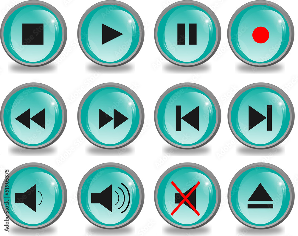 shiny play buttons vector collection shiny play buttons vector collection