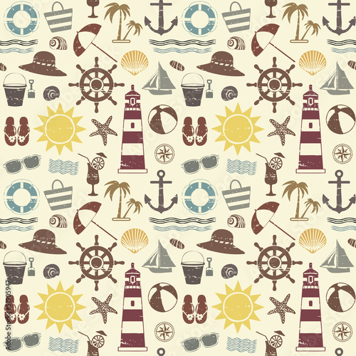 Sea themed seamless pattern 2