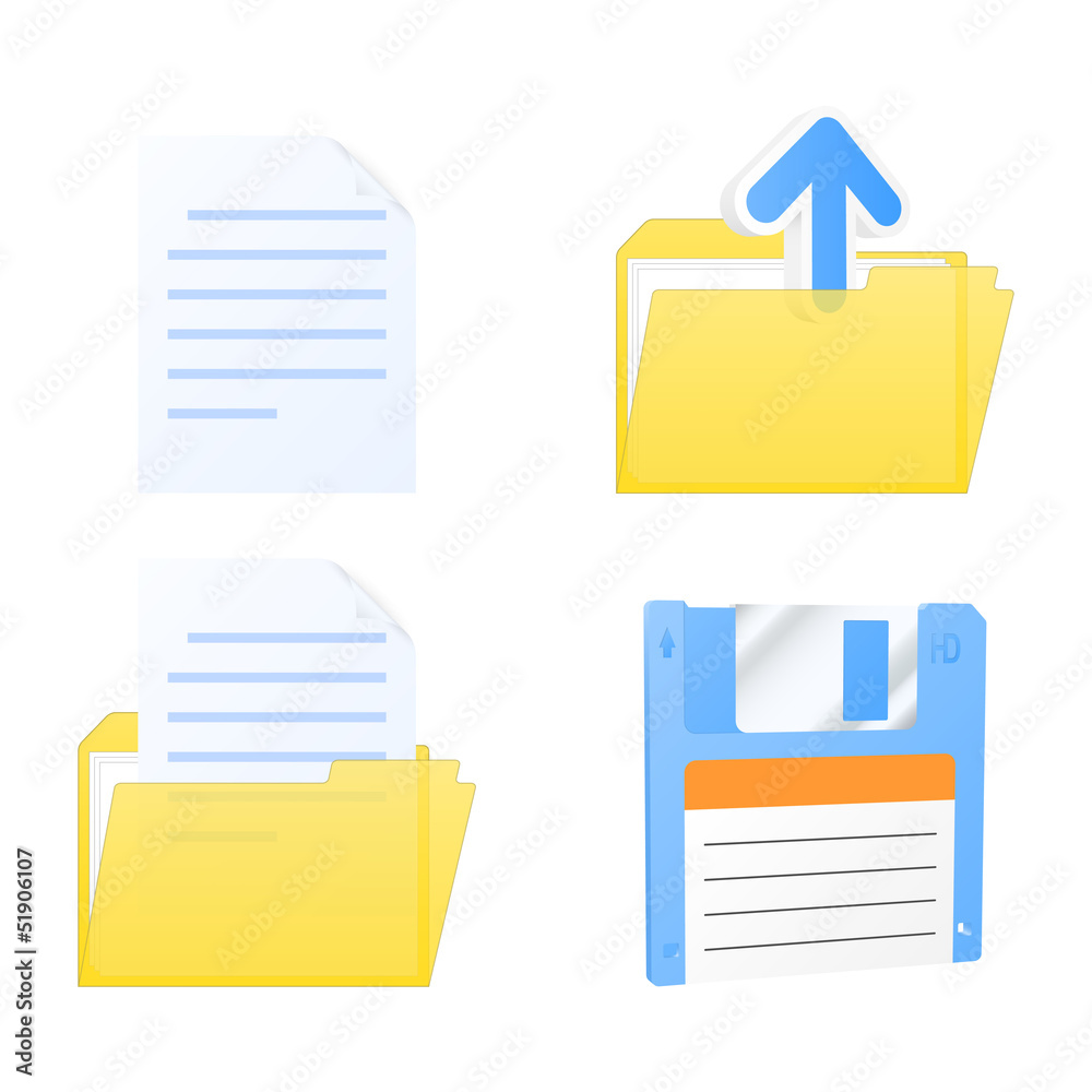 Set of document icons. Vector illustration Set of document icons. Vector illustration