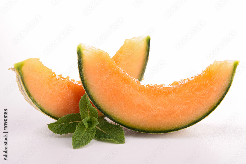 slice of melon and mint