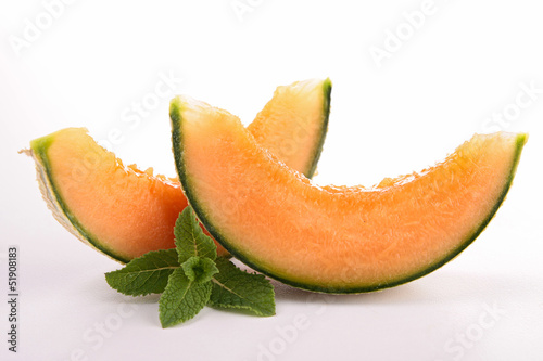 slice of melon and mint