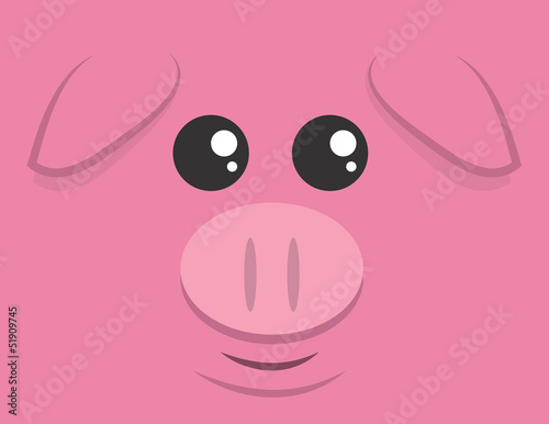 Cartoon pig head filling the space
