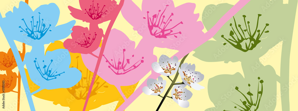 quadro primaverile in fiore
