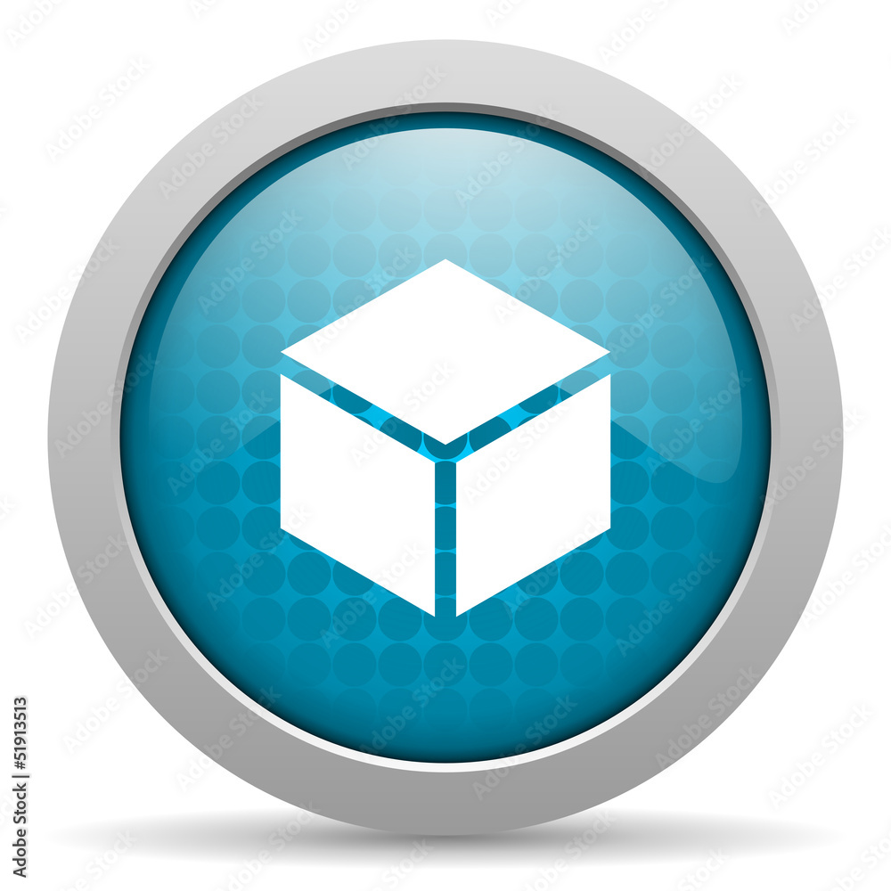 box blue circle web glossy icon