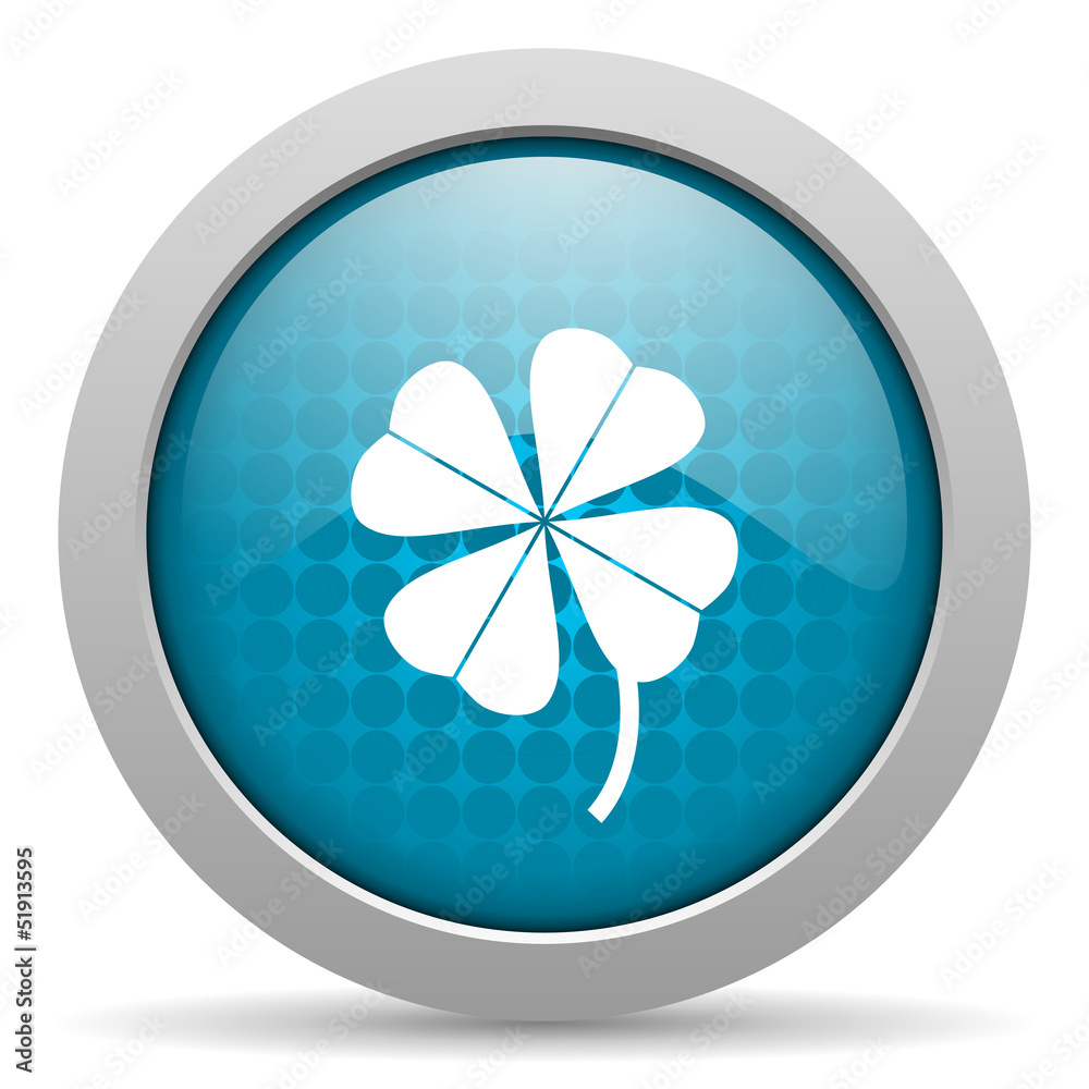 four-leaf clover blue circle web glossy icon four-leaf clover blue circle web glossy icon