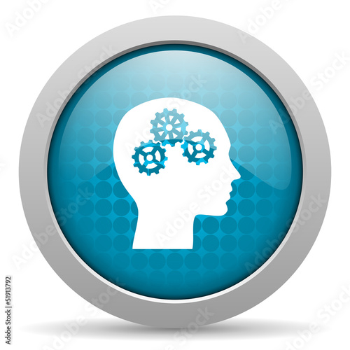 head blue circle web glossy icon