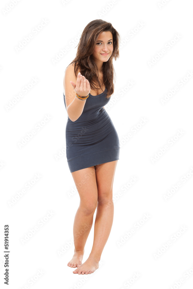 Portrait of brunette girl, isolated on white background Portrait of brunette girl, isolated on white background