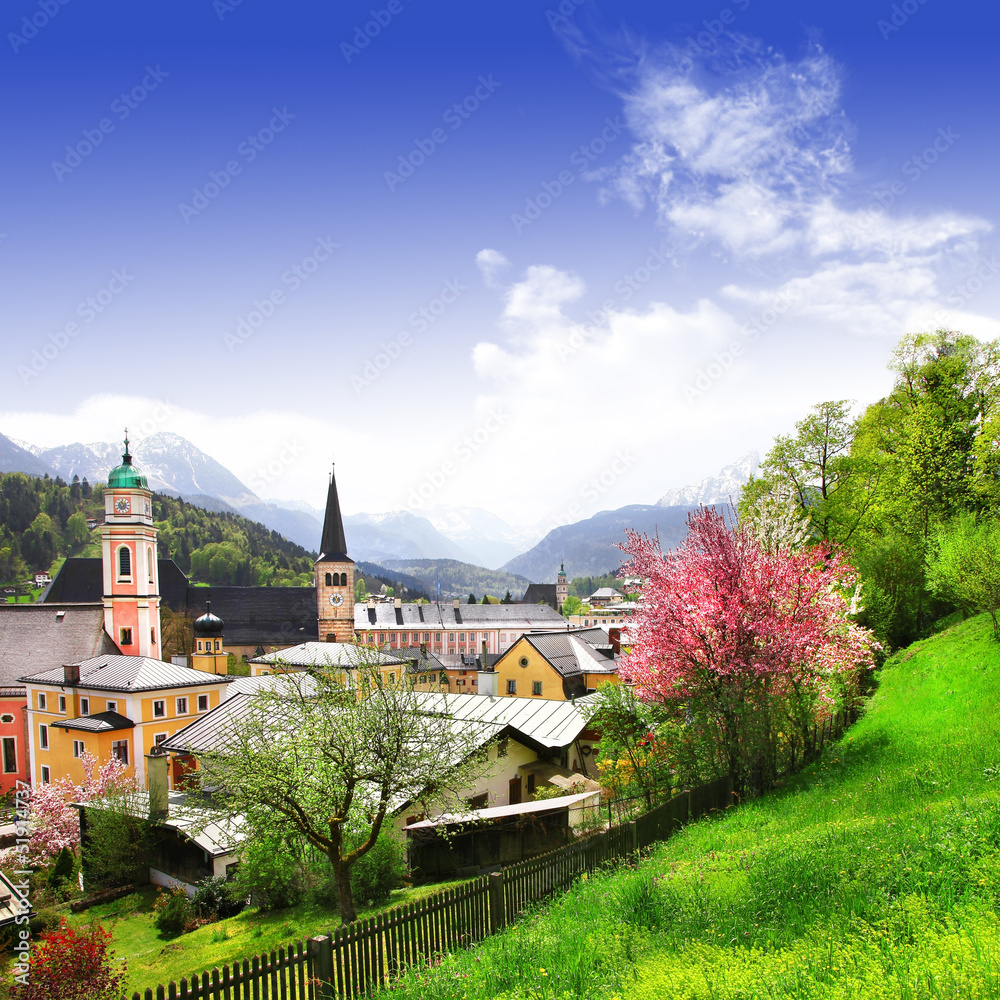 pictorial small Alpen villages - Berchtesgaden, Bavaria