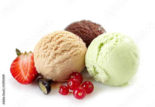 Various ice cream balls