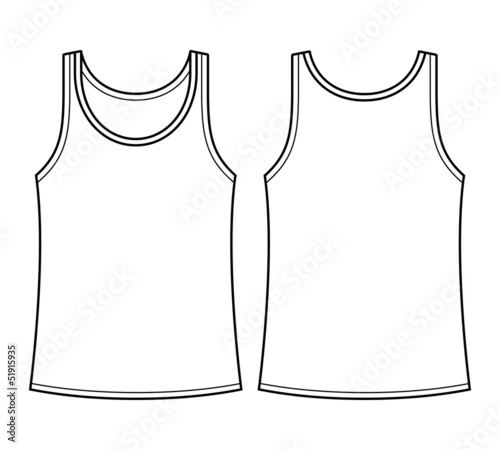 Blank singlet template - front and back