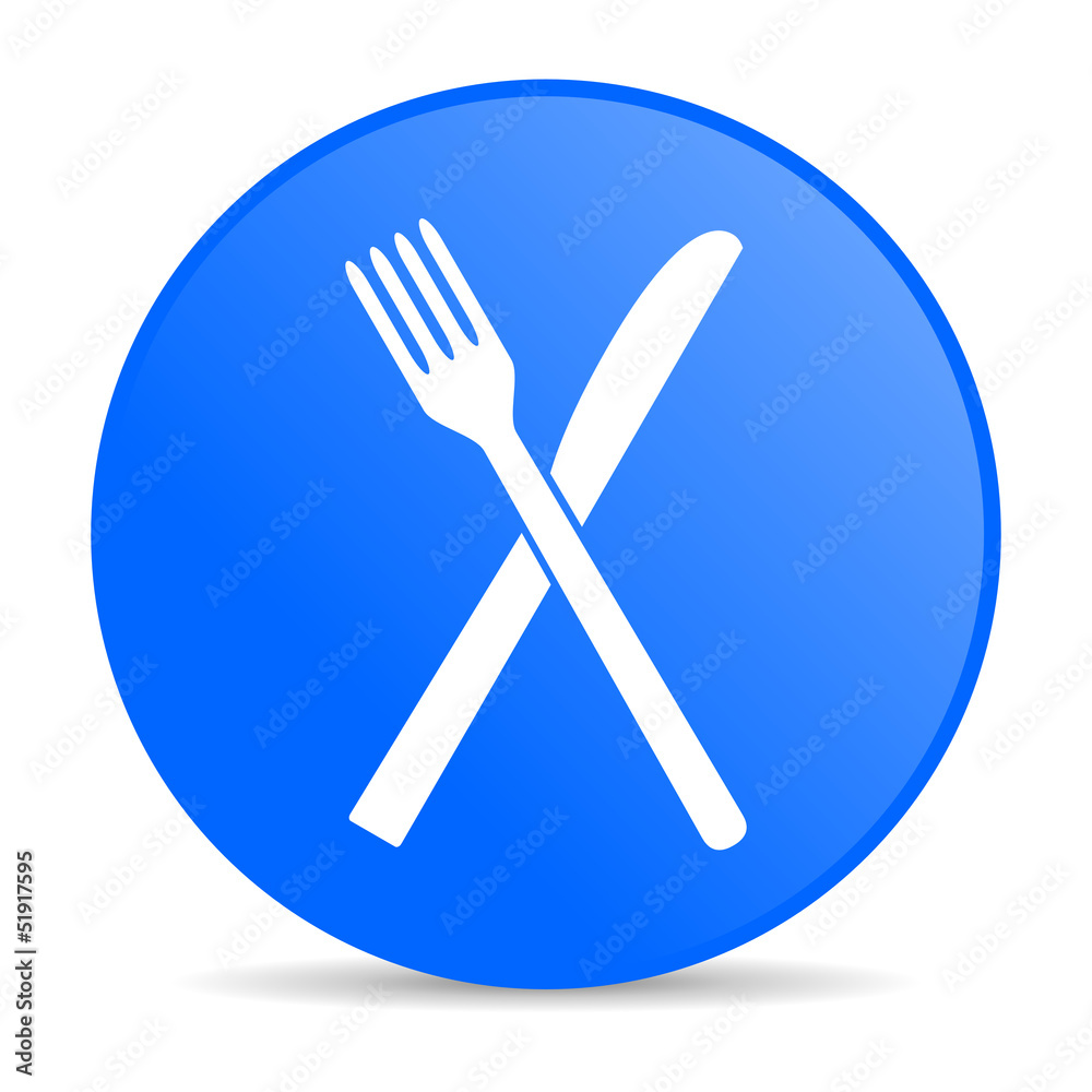 food blue circle web glossy icon