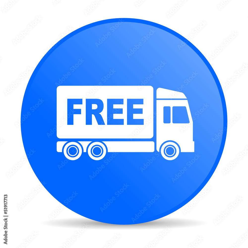 free delivery blue circle web glossy icon free delivery blue circle web glossy icon