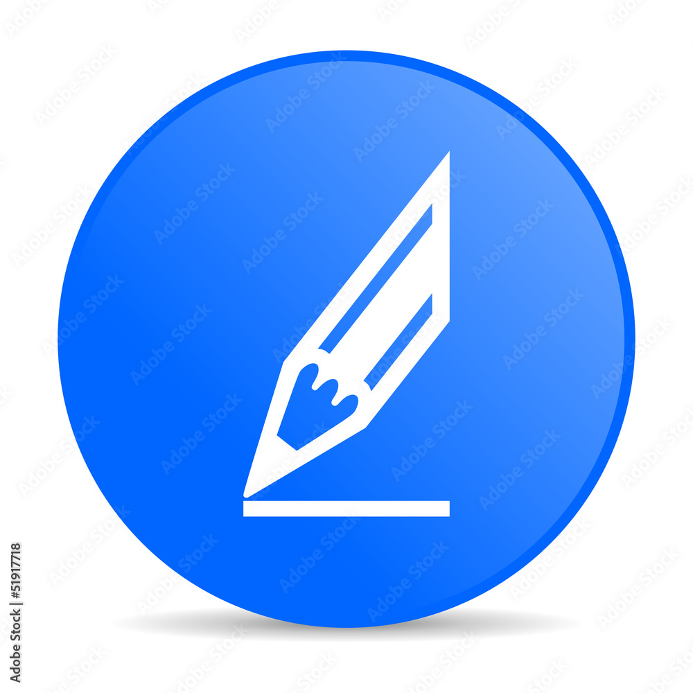 draw blue circle web glossy icon