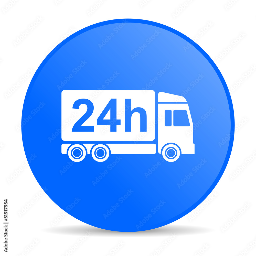 delivery 24h blue circle web glossy icon delivery 24h blue circle web glossy icon