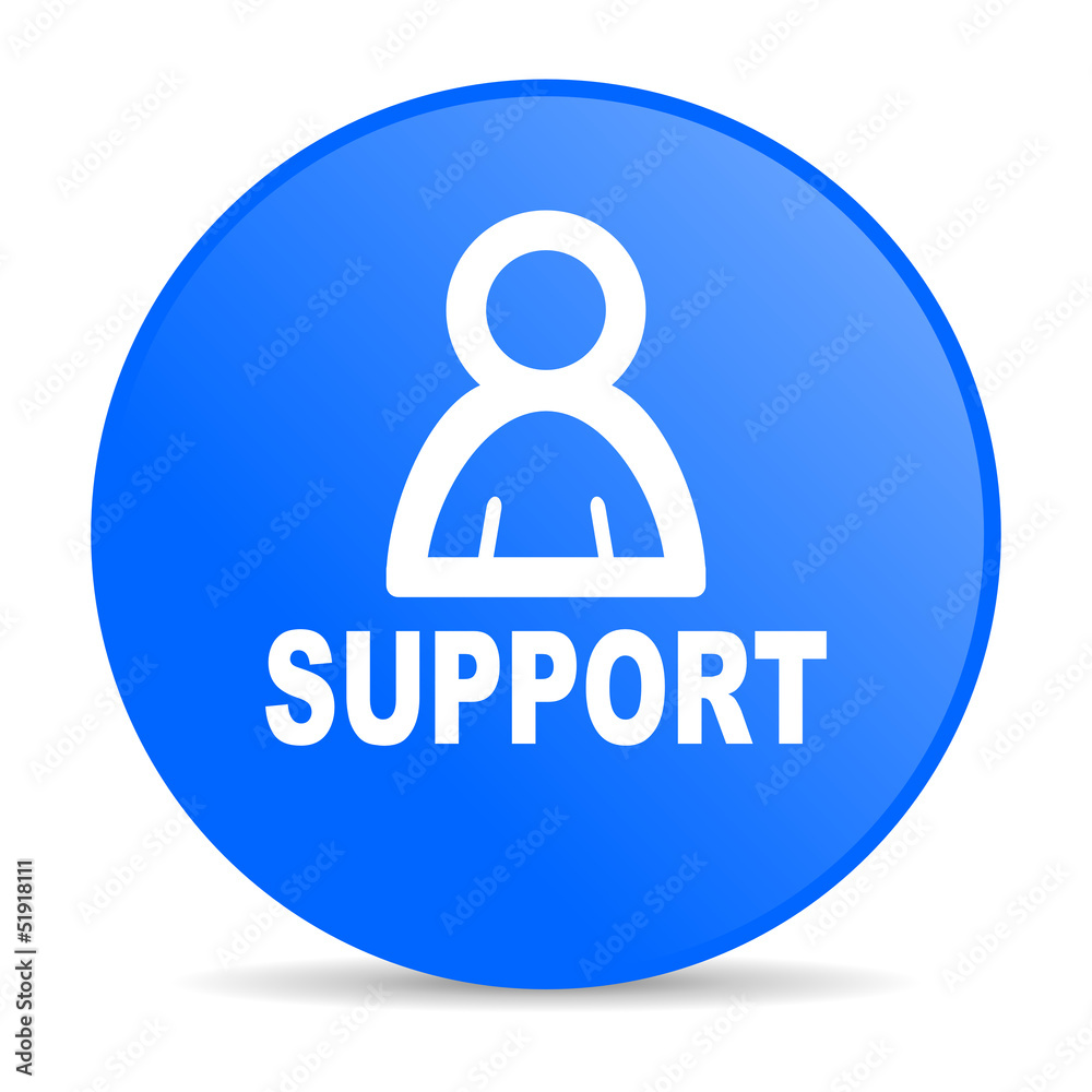 support blue circle web glossy icon support blue circle web glossy icon