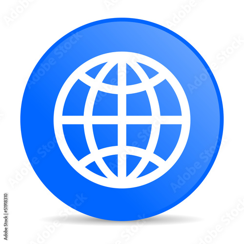earth blue circle web glossy icon