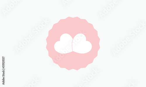 Coeurs / papillon rose
