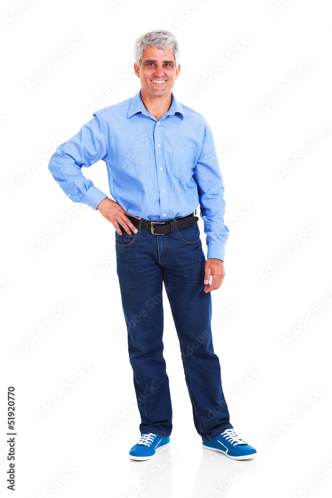 happy middle aged man with hand on hip happy middle aged man with hand on hip