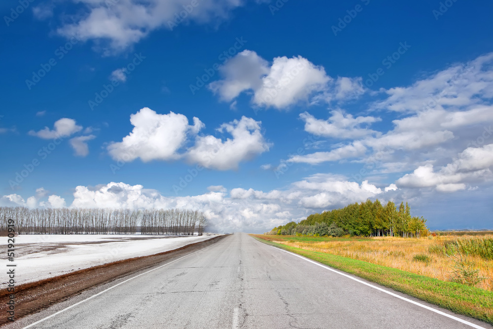 changing season road changing season road
