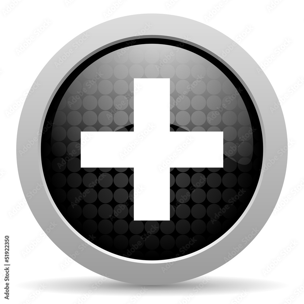 Obraz premium emergency black circle web glossy icon