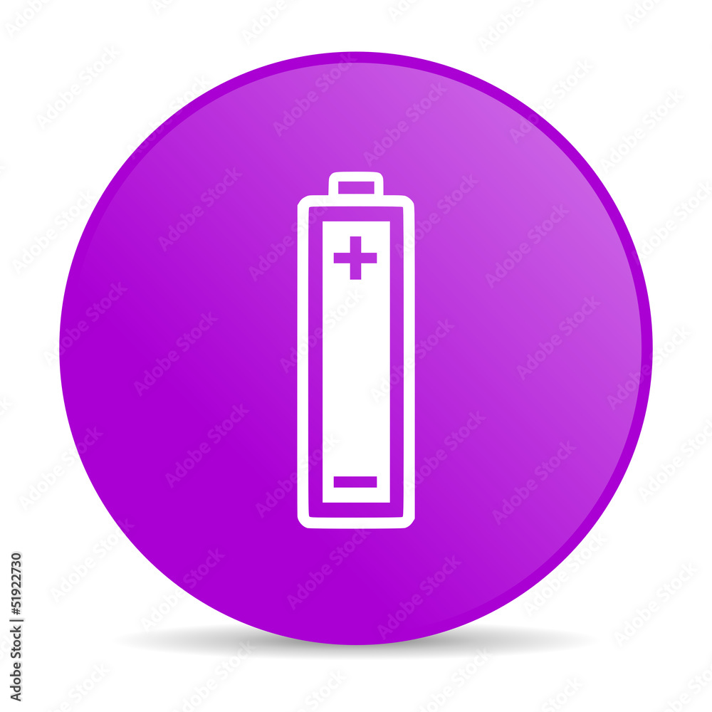 battery violet circle web glossy icon battery violet circle web glossy icon
