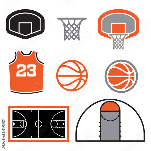 Simple Basketball Vector Elements
