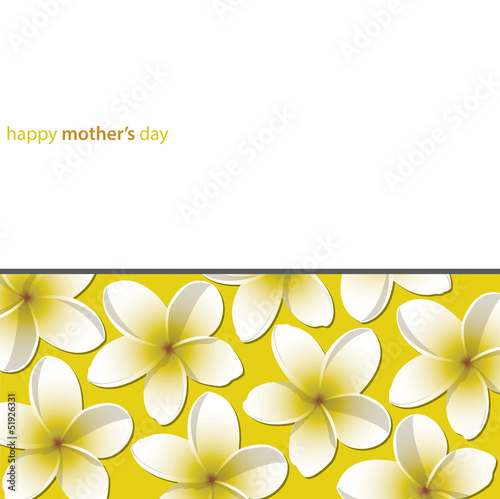 Frangipani Mother's Day card in vector format.