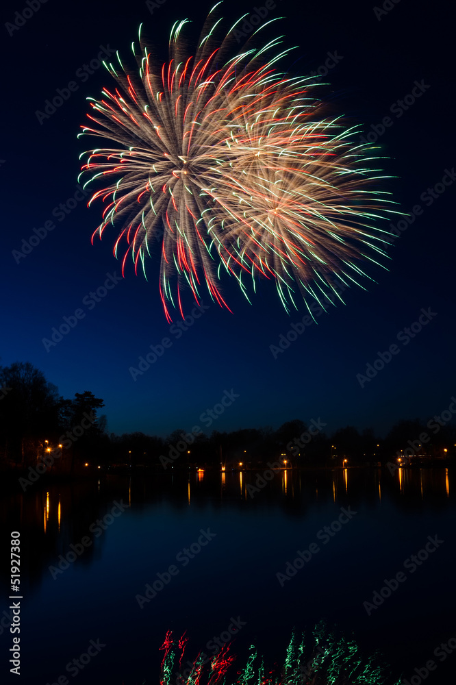 Swedish fireworks in vertical landscape Swedish fireworks in vertical landscape