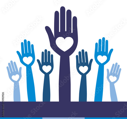 People united with copy space vector.