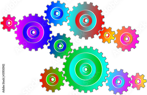 Rainbow Colour Gear Wheels (Zahnräder Regenbogen Farbe)