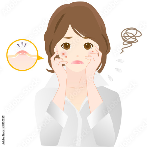 女性　ニキビ　湿疹　肌荒れ