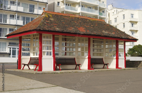 Shelter at Bexhill-0n-Sea. Sussex. England photo