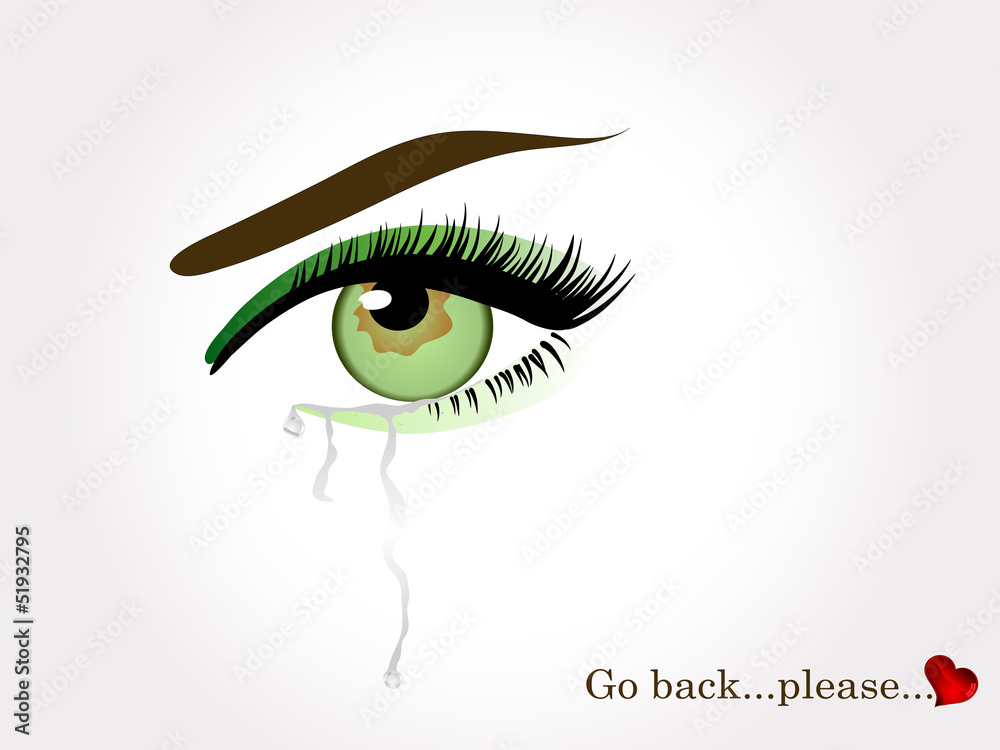 Green crying eye Green crying eye