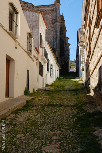 Fototapeta Naklejka Na Ścianę i Meble -  Street in Aracena, an Andalusian village, Spain